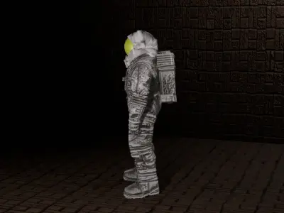 ASTRONAUT TOP Rigged SCi FI  Low-poly 3D model