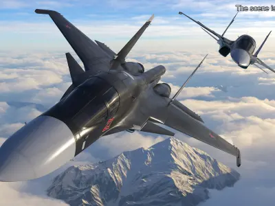  Russian Sukhoi SU-34 Fighter Jet Rigged 