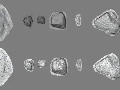 Rock stone boulder Scans - 3D PBR Low Poly Pack Low-poly 3D model