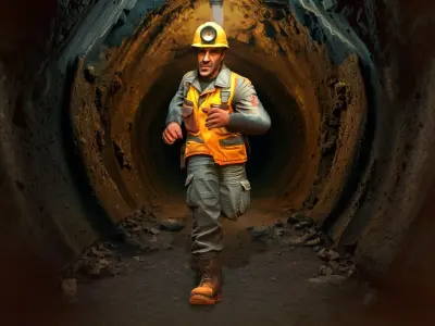 Underground Miner Character with Coal Dust Low-poly 3D model
