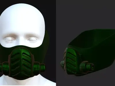 Gas mask helmet 3d model scifi Low-poly  Low-poly 3D model