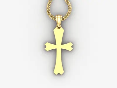 Light Gold 18K Cross Pendant 1CP037 3D print model purchase