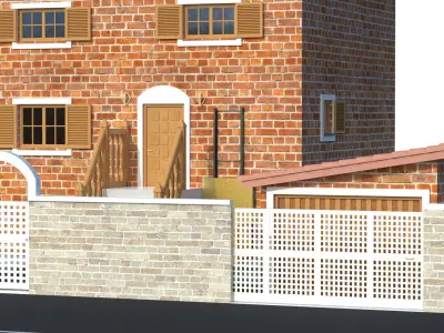 Villa and Wheelchair Elevator 3D model