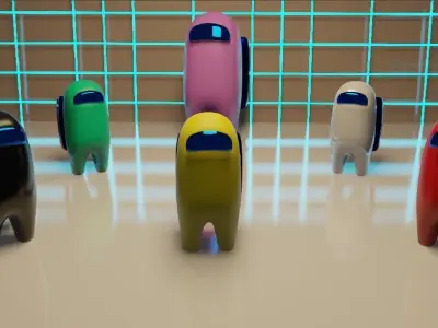 Among us 3D model 6pack 3D model