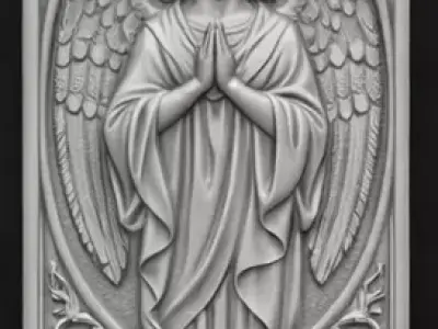 Guardian Angel Relief 3D Model 3D print model