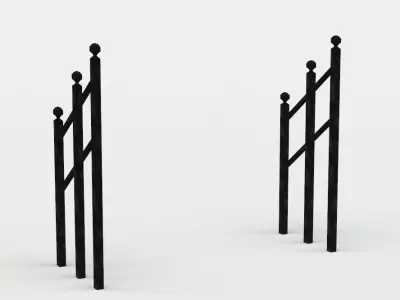 Entrance rail Low-poly 3D model