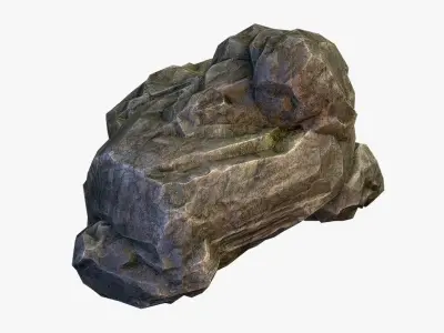 Mossy Boulder 5 Low-poly 3D model