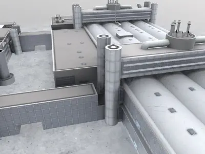 EDDH Hangar 3A Low-poly 3D model