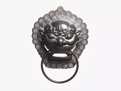 Chinese animal head door knocker03 PBR 3D model