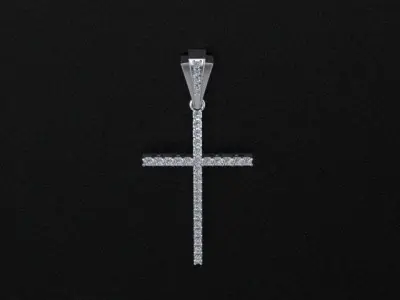 Diamond Cross Pendant 3D print or CNC model  3D print model