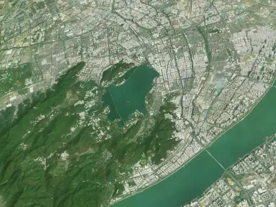 Hangzhou City in Zhejiang China 3D model
