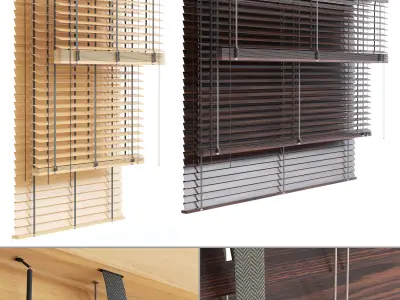 Wooden blinds Set  3D model