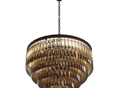 Luxe Amerikaanse Crystal Retro Grote Hanger Lamp 3D model