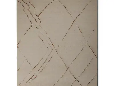 Modern Linear Vail Zig-Zag Area Rug in Caramel and Cream Low-poly 3D model