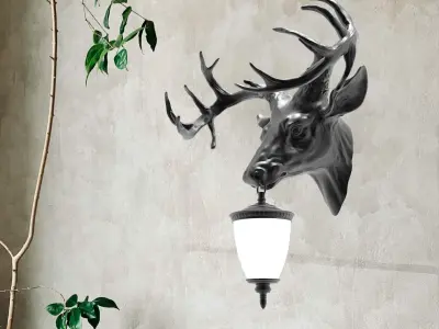 Deer Head Wall Lamp 3D print model