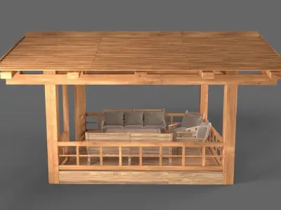 Wooden Pavillon 3D model