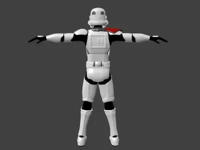 Stormtrooper Commander - Video Game Animation Model Low-poly 3D model