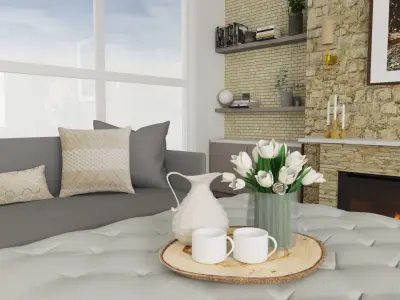 Transitional Living Room Style  3D model