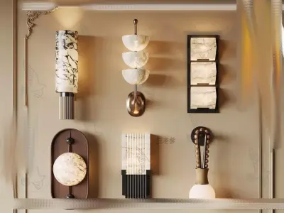 Modern chandelier combination 3D model download Low-poly 3D model