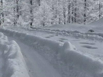 Ground covered with snow 3D model