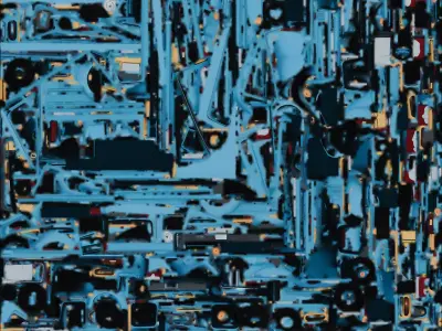 Stylized Blue School Bus 3D Model Low-poly 3D model