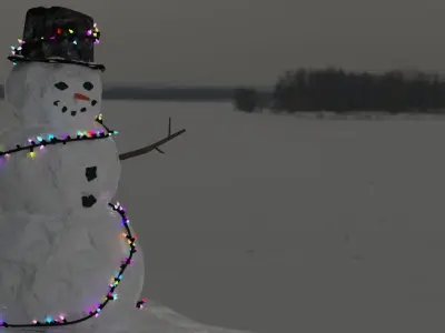 Christmas Snowman Low-poly 3D model