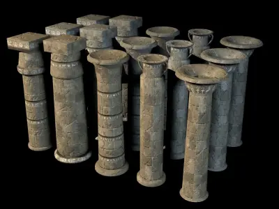 Egyptian level kit Low-poly 3D model