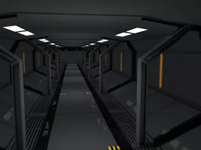 sci fi corridor 3D model