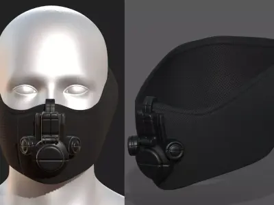 Gas mask respirator scifi futuristic 3d  Low-poly 3D model shop