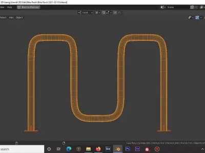 Bike Rack Low-poly 3D model