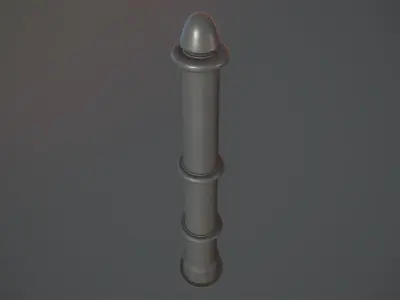 Barrier Bollard pack 5 Gray v1 Low-poly 3D model