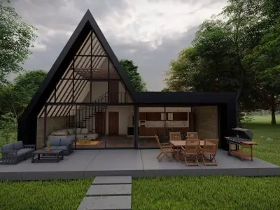 A frame house 3D model