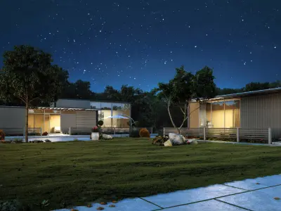 Container house 3 types 3D model