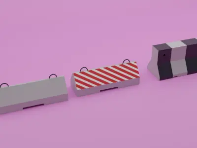 Low-Poly Barrier Pack Low-poly 3D model