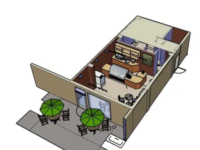 Bakery Cafe Interior 3D model