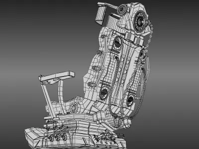 SCI FI armchair Low-poly 3D model