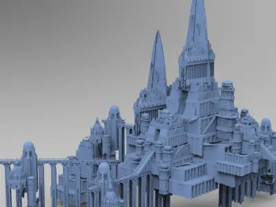 Wizards Master Fortress ocean 1 3D model