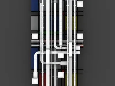 Pipes industrial ceiling 3D model