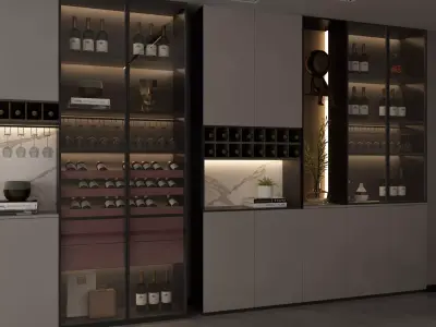 Wine cabinet Rack Cellar 3D model shop