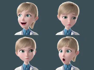  Cartoon Doctor Rigged 