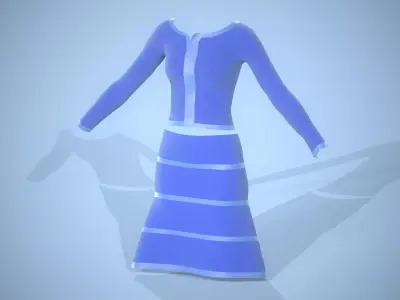 CLOTH DRESS AND SKIRT for character  Low-poly 3D model