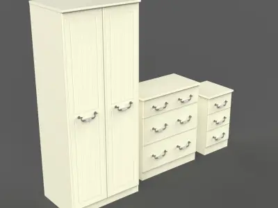Bedroom Furniture Set - Antique Style 3D model