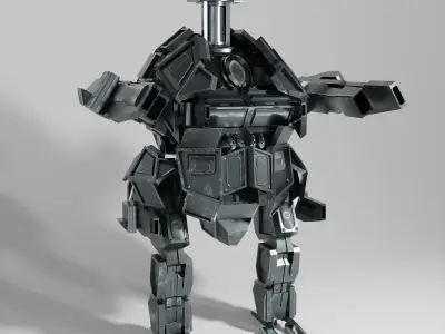LowPoly Mech robot Low-poly 3D model