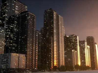 City Block Collection B Ver1 3D Model Pack