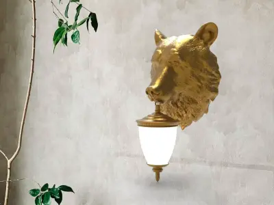 Bear Head Wall Lamp 3D print model purchase