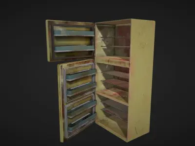 dirty refrigerator Low-poly 3D model