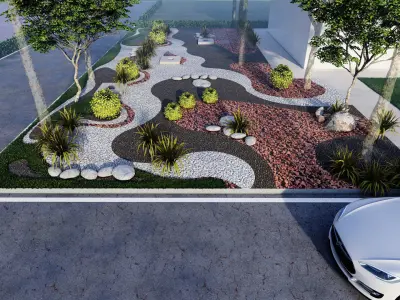 fantasy landscape flower garden 3d Model 3D model