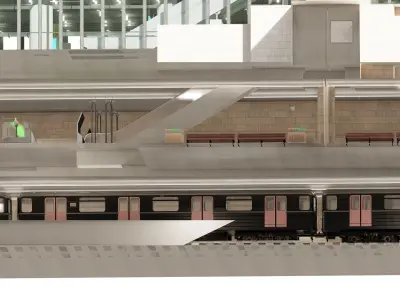 MODERN FICTIONAL METRO STATION 3D model