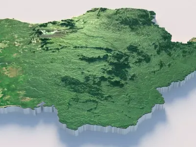 Suriname Terrain Country 3D model