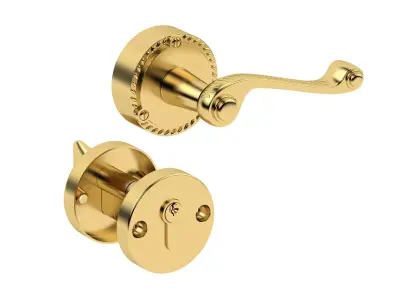 Carlisle Brass Georgian Door Handle Brass 3D model